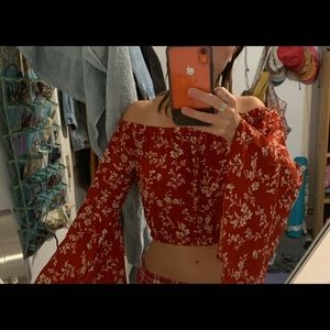 Flowy Sleeve Crop Shirt